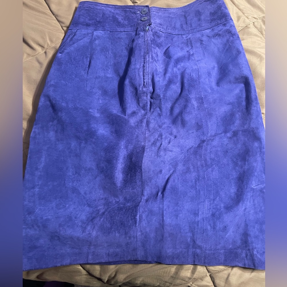 Elegant Purple  Suede Skirt (pre-loved) Size 8